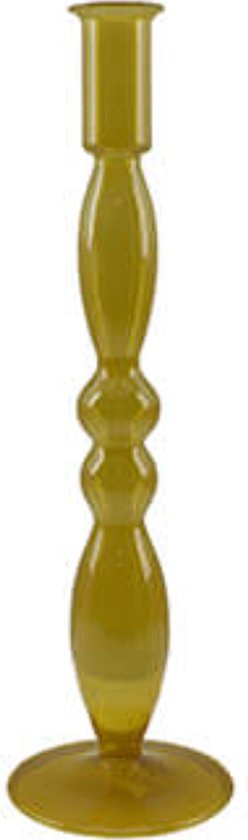 Kandelaars en kaarsenhouders - glazen kandelaar - kleurrijke kandelaar - donker goud - by Mooss - Hoog 30cm