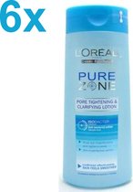 L'Oréal Paris - Pure Zone - Nettoyant tonique cicatrisant - Eau pour le visage - 6x 200 ml - Pack économique
