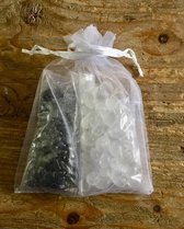 Bergkristal (80 gram) en Hematiet (80 gram) set ontladen en opladen van edelstenen
