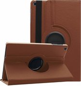 P.C.K. Boekhoesje/Cover draaibaar bruin geschikt voor Samsung Galaxy TAB A T510 (2019) MET GLASFOLIE/TEMPERED GLASS