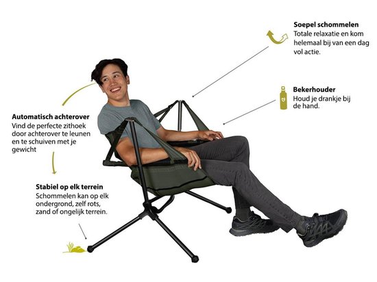Nemo Stargaze Campingstoel Relax stoel - Lichtgewicht Schommelstoel - Opvouwbaar -... | bol.com