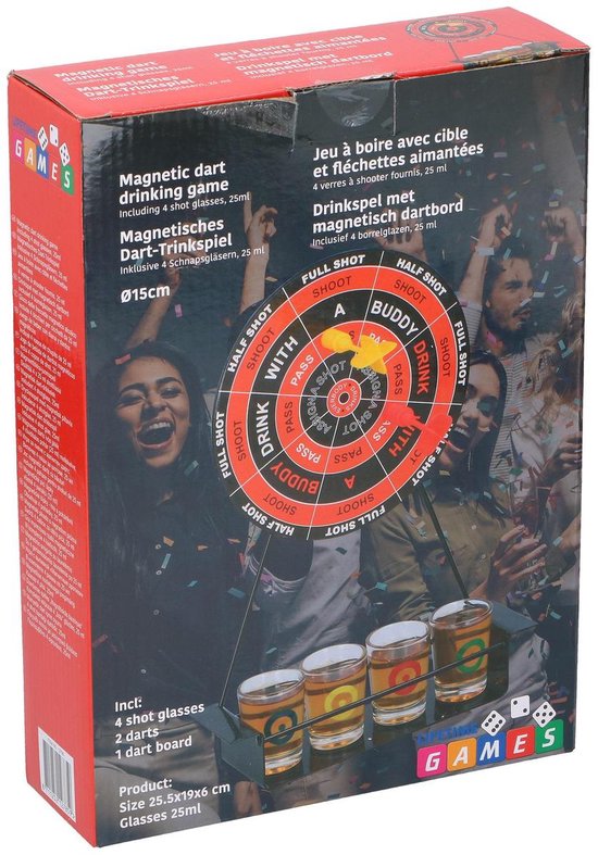 Thumbnail van een extra afbeelding van het spel Lifetime Games - Darts drinkspel - magnetisch