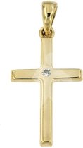Pendentif croix en or 14 carats avec zircone