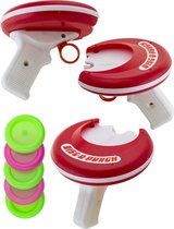 Frisbee pistool DISC-O-PUNCH + frisbees - 4 STUKS