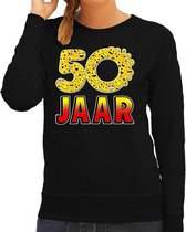 Funny emoticon sweater 50 Jaar zwart dames 2XL
