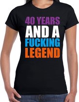 40 year legend / 40 jaar legende cadeau t-shirt zwart dames -  Verjaardag cadeau / kado t-shirt XS