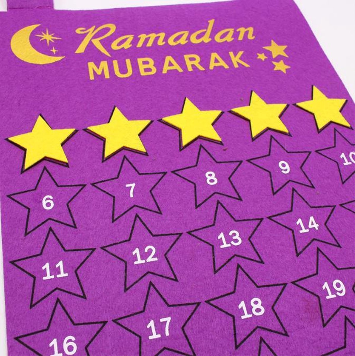 Eid Felt Tissu Compte à rebours Calendrier Moubarak Ramadan