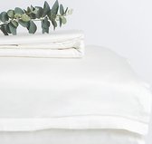 Coco & Cici - Tencel dekbedovertrek - tweepersoons - 200 x 220 - off white -  zacht, luxe en duurzaam beddengoed