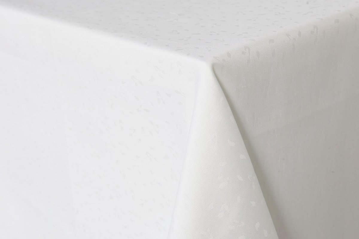 Damast Tafelkleed 'Rio' Wit, 105x105cm, De Witte Lietaer, 100% katoen