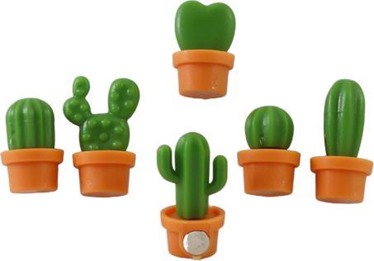 Magneetjes Cactus in terracotta-kleur potje - 2 cm (Neodymium koelkastmagneten en magneetbord magneetjes) - MagneetjesWinkel Magneten