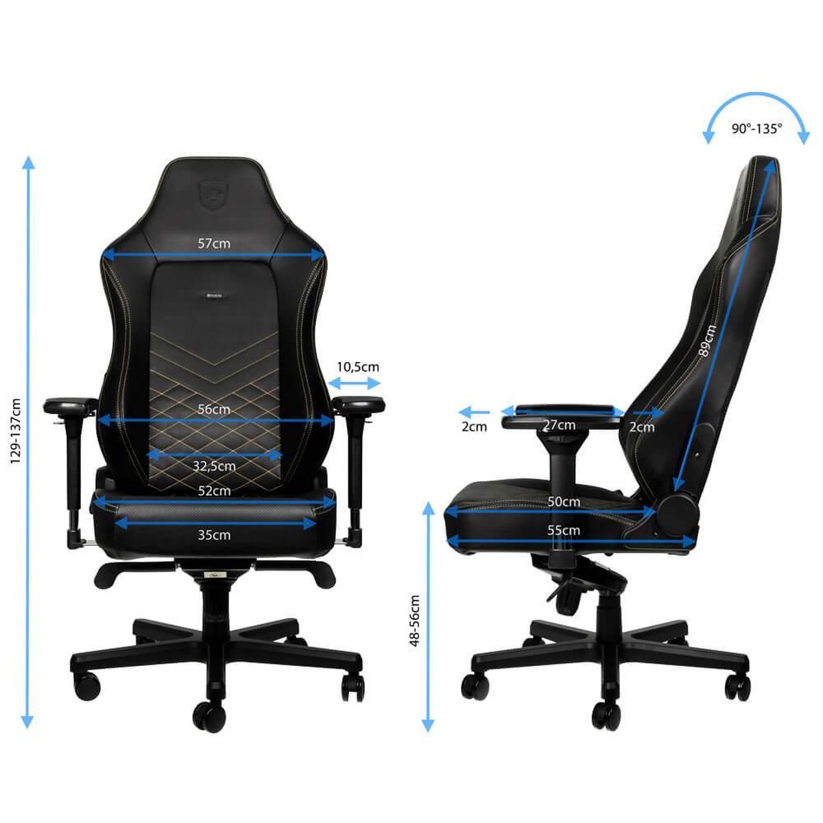 Noblechairs HERO Series gamestoel zwart/goud – foto 4