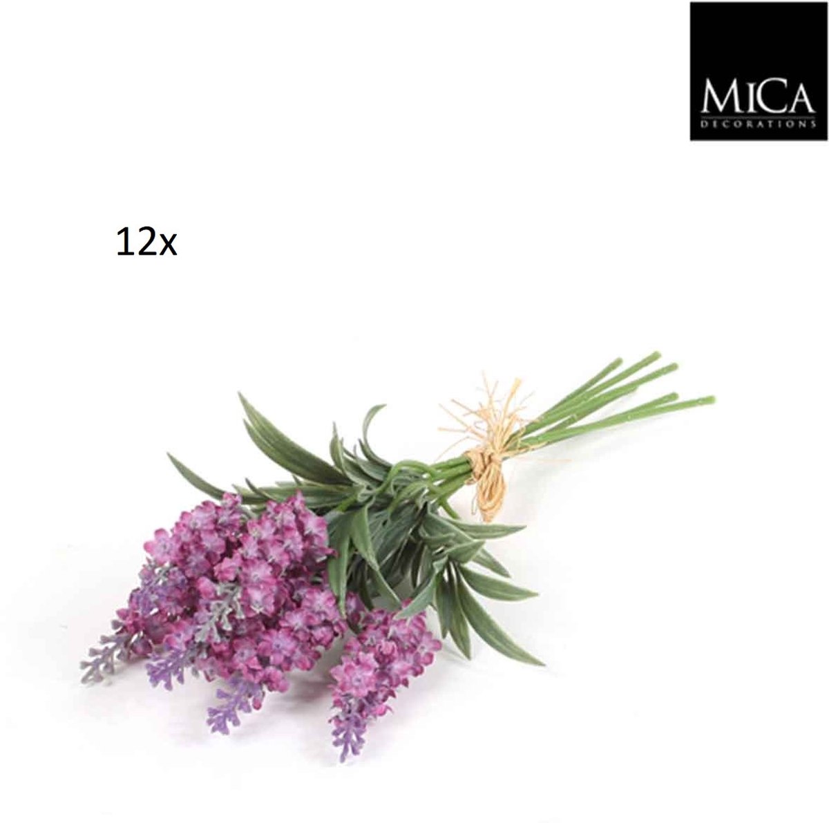 Mica Decorations 12 bosjes lavendel 34cm lila Paars