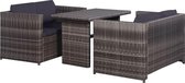 Bistroset Grijs 3 delig (Incl LW Fleece deken) - Tuinset - Tuin set - Bistro set - Tuintafel met stoelen