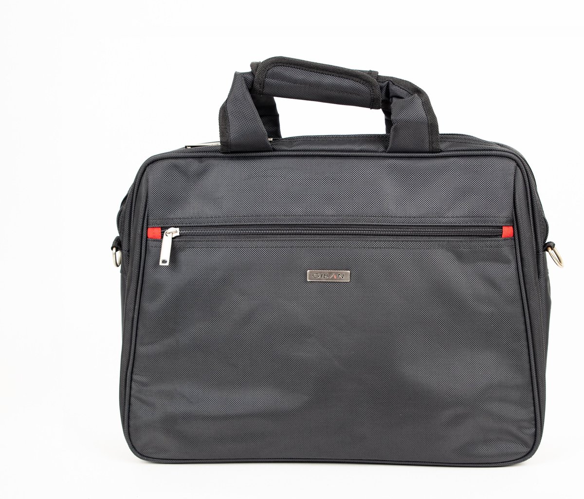 Giban Laptoptas 15.4" inch - zwarte met rode voering - inclusief draagband