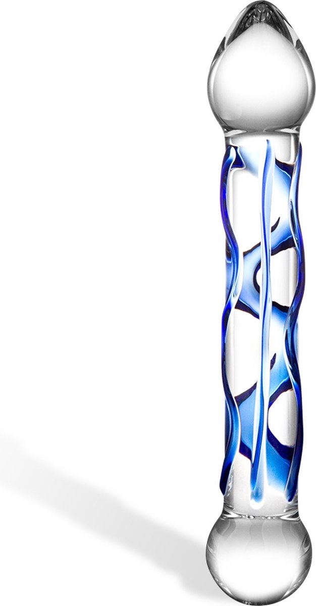 Goedkoopste Glas - Full Tip Textured Glazen Dildo