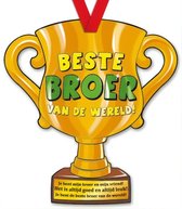 Paper Dreams Trofee Beste Broer Van De Wereld! 33 Cm Karton Goud