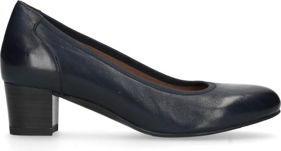 bol.com | No Stress - Dames - Donkerblauwe leren pumps met lage hak - Maat  38