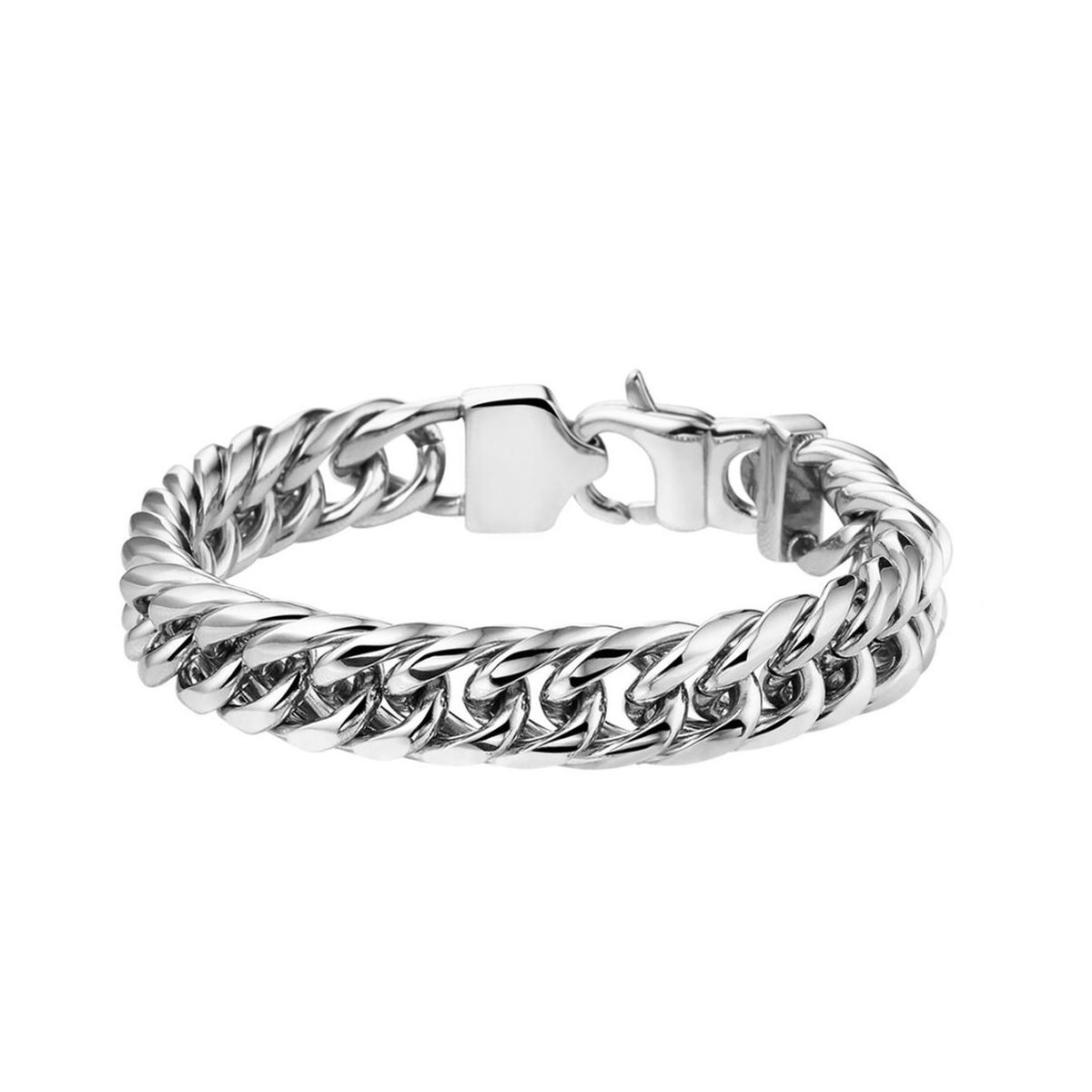 YO&NO - Armband - Staal -Gourmet -  11mm - 19cm - Sieraden Vrouw - Heren  - Stainless steel
