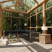 Tuin Loungeset Grijs 10 delig met Tafel (Incl LW Fleece deken) / Lounge bank tuin / Tuinbank / Loungebank / Tuinset