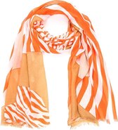 Sjaal Zebraprint Oranje Wit