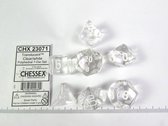 Translucent Clear/white Polyhedral 7 die Set