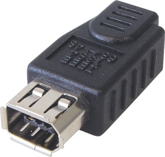 FireWire 400 adapter met 4-pins (v) - 6-pins (v) connectoren / zwart