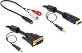 Delock - HDMI - DVI Beeldscherm Kabel - met audio - zwart - 2 meter