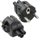 Stroom adapter C5 (v) - Schuko CEE 7/7 (m) / zwart