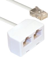 RJ45 - RJ45 4-aderige ISDN telefoon splitter / wit - 15 meter