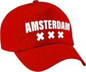 Amsterdam cap / pet rood voor dames en heren - Amsterdam steden baseball cap