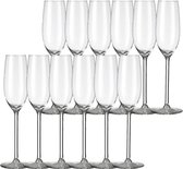 12x Champagneglazen/flutes transparant Allure 210 ml - 21 cl - Champagne glazen - Champagne drinken - Champagneglazen van glas