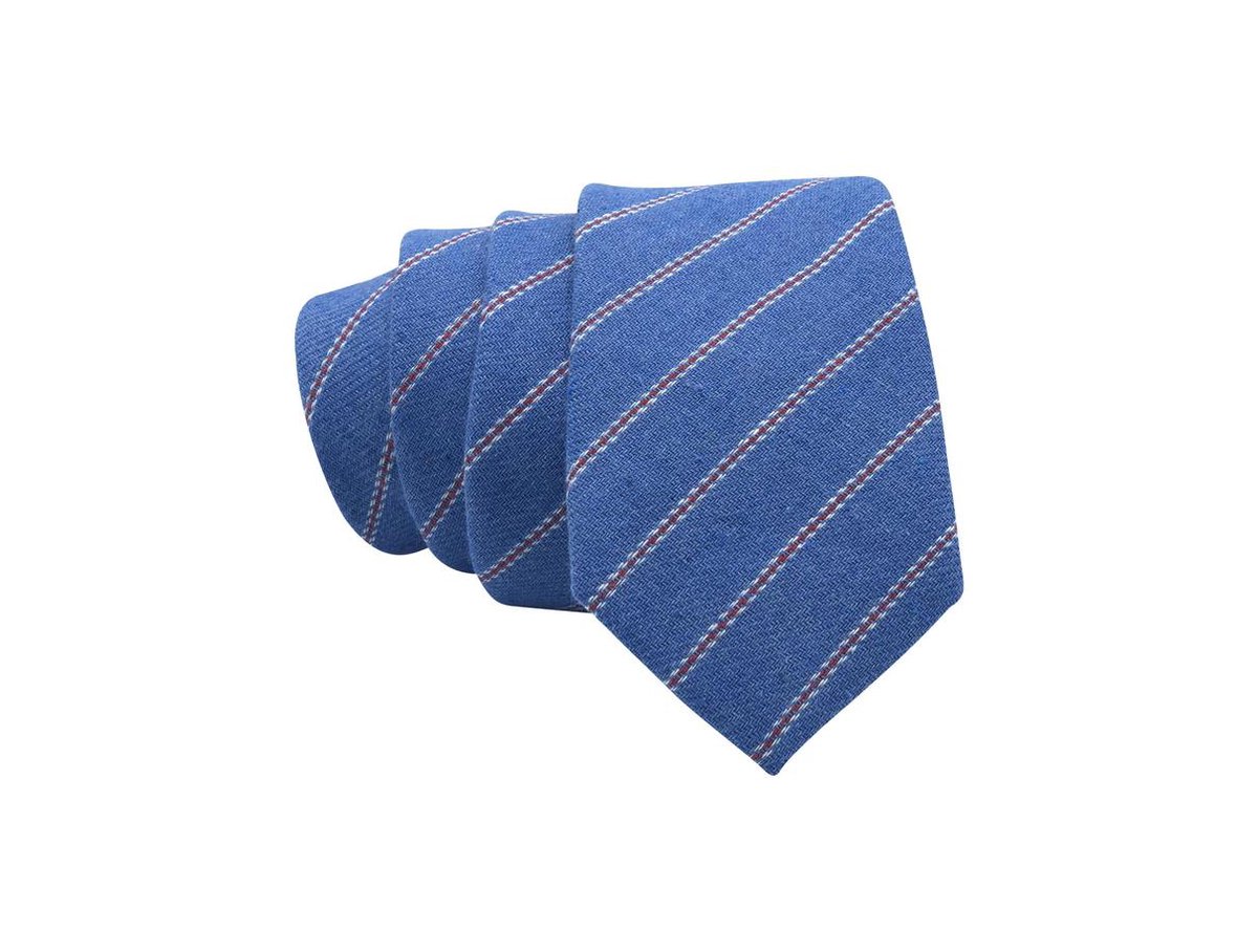 Premium Ties - Luxe Stropdas Heren - Katoen - Lichtblauw - Inclusief Luxe Gift Box!