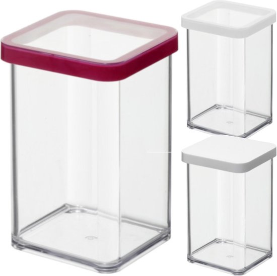 Rotho Premium Can LOFT 10x10x14 cm Transparant / Wit 1000 ml