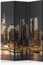 Vouwscherm - New York in Twilight 135x172cm  , gemonteerd geleverd, dubbelzijdig geprint (kamerscherm)