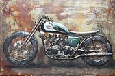 Schilderij - Metaalschilderij - Motorfiets, 120x80cm