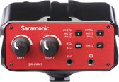 Saramonic SR-PAX1 mixer adapter voor op een camera te gebruiken