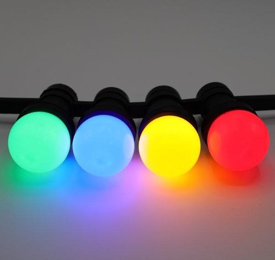hoe vaak Detecteerbaar basketbal 4-pack gekleurde LED lampen met gekleurde kap - E27, geel + groen + rood +  blauw -... | bol.com