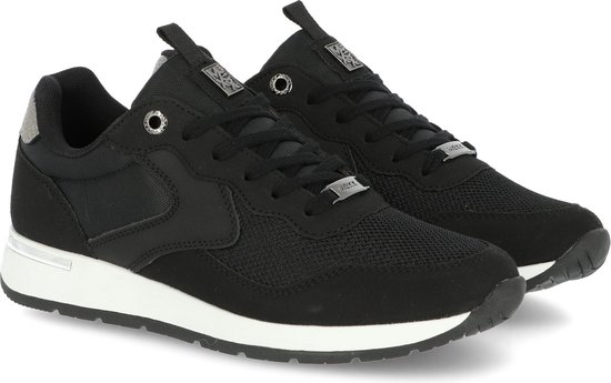 Mexx Eliane Sneakers - Maat 38 - Vrouwen - zwart/zilver | bol.com