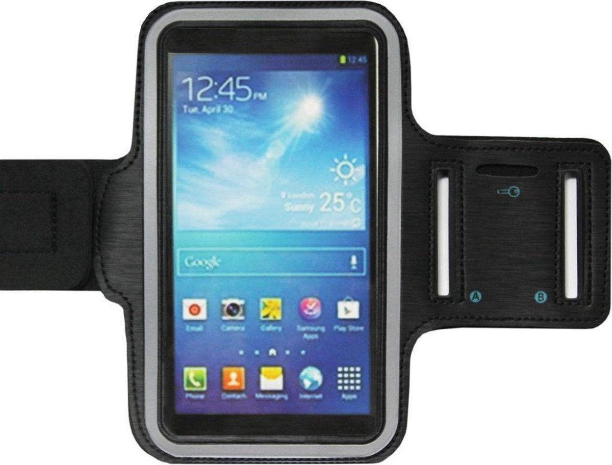 ADEL Sportarmband 4.7 Inch Microfiber Hoesje Geschikt voor iPhone 5(S) - Zwart