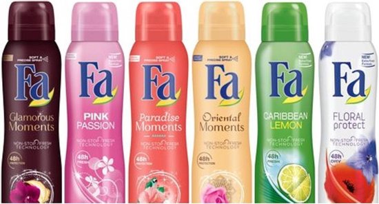 Sluit een verzekering af drinken De vreemdeling Fa Deodorant - voordeelverpakking - 6 stuks - Glamorous Moments - Pink  Passion -... | bol.com