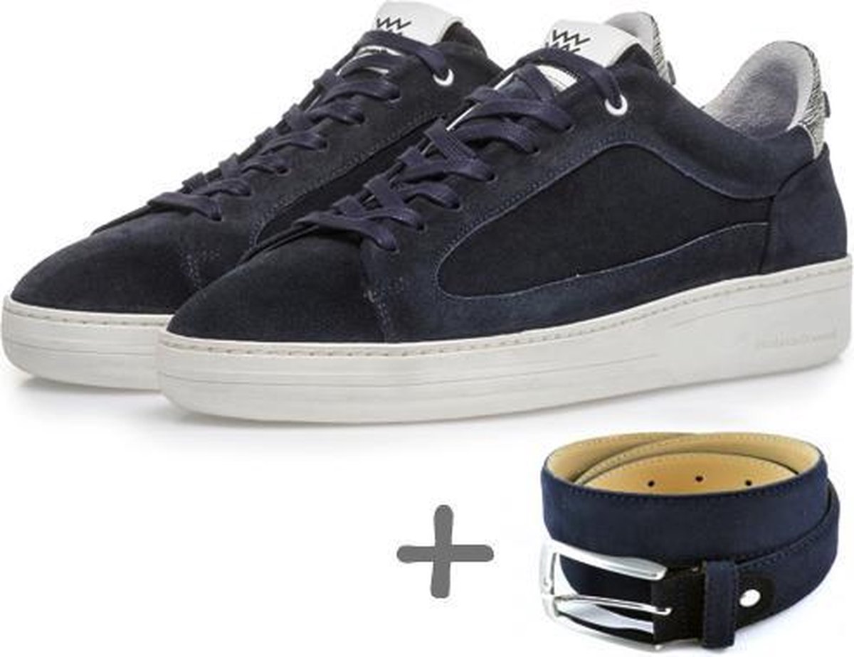 Floris van Bommel GRATIS HERENRIEM mannen sneakers 13265 04 donkerblauw suede maat. bol