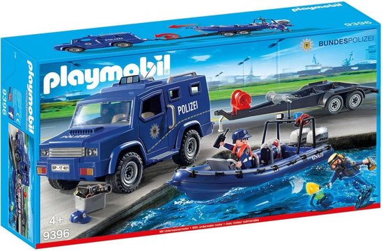 Playmobil 9396 politietruck met rubberboot en onderwatermotor | bol.com