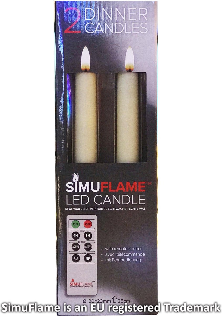 Simuflame™ LED Diner kaarsen WIT met afstandbediening (500+ branduren) | bol
