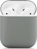Airpods hoesje - Siliconen beschermhoesje geschikt voor de Apple AirPods oplaadcase - Donker grijs