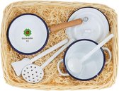 Glückskäfer Kookset Email 5-delig Wit/donkerblauw