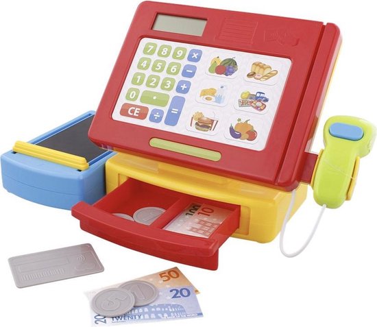 afstand Echt musicus Speelgoed kassa met geluid en accessoires - Speelkassa met scanner en  rekenmachine -... | bol.com