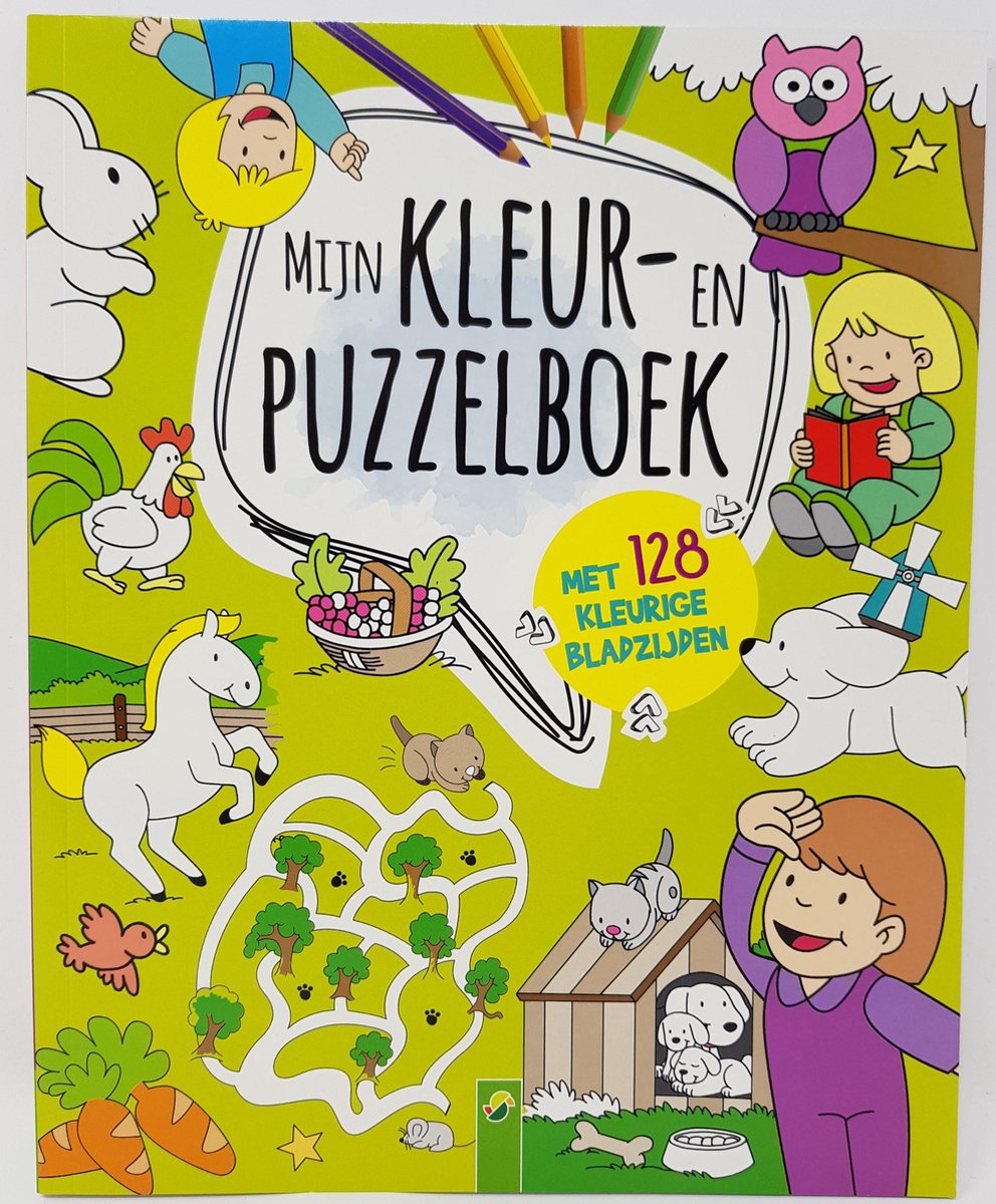 Comorama Vrijstelling Verpletteren MIJN KLEUR EN PUZZELBOEK - kleurboek - puzzel boek - 128 pagina's -  doe-boek -jongens... | bol.com