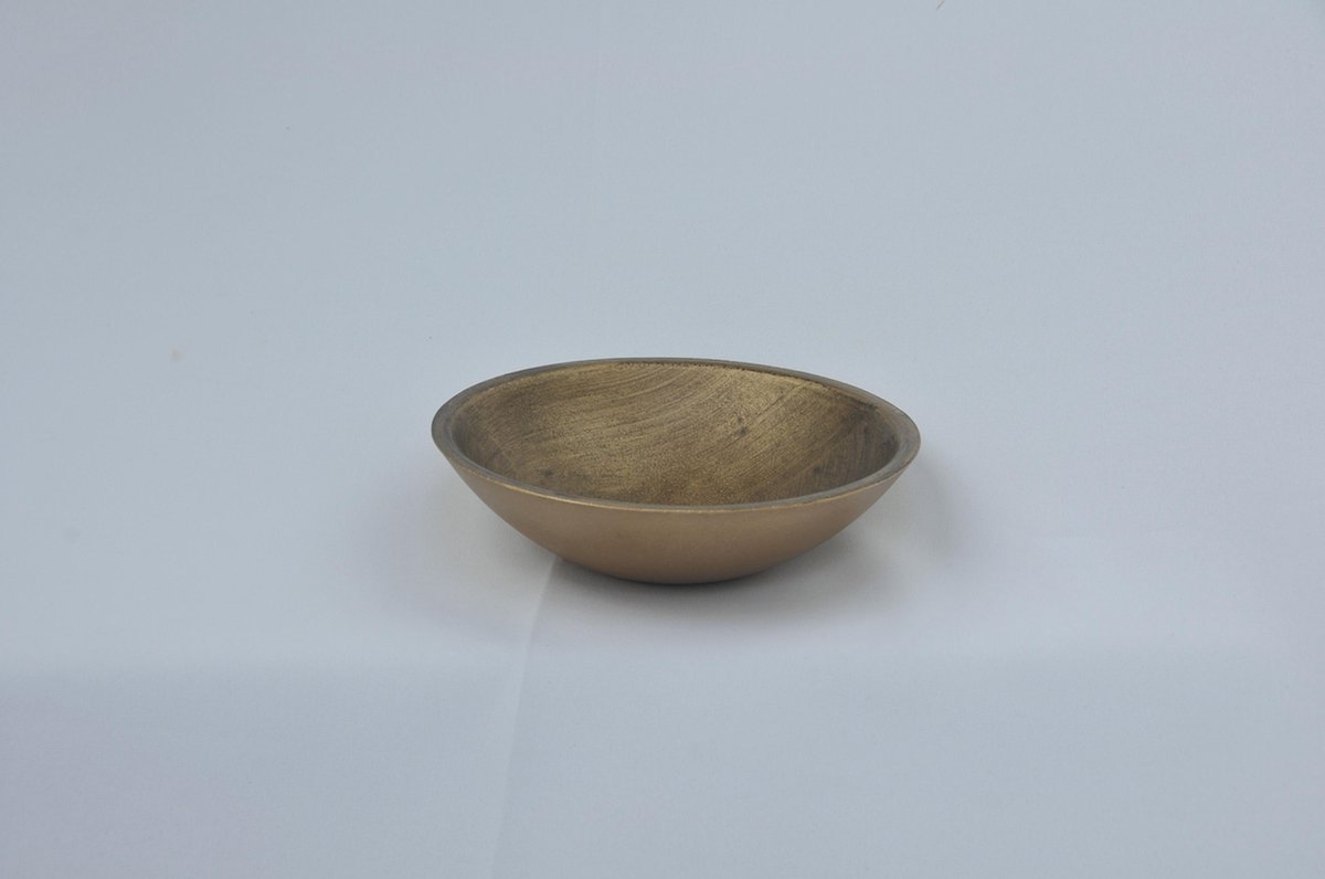 schaal hout (handgemaakt) 30 cm goud