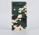 P.C.K. Hoesje/Boekhoesje/Bookcase Leger/Army/Camouflage geschikt voor Apple iPhone 8