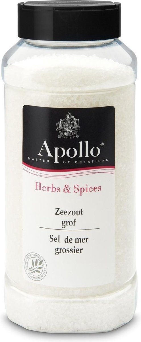 Goedkoopste APOLLO zeetzout grof 950 gr pot voor uw zoutmolen en koken